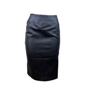Apostrophe Womens Black Leather Pencil Skirt Genuine Leather Sz 4